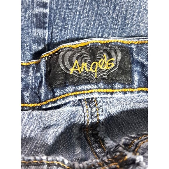 Y2K Angels Low Rise Bootcut Jeans Size 11 Stretch Diamond Heart Pocket Vintage 2 - Picture 3 of 11